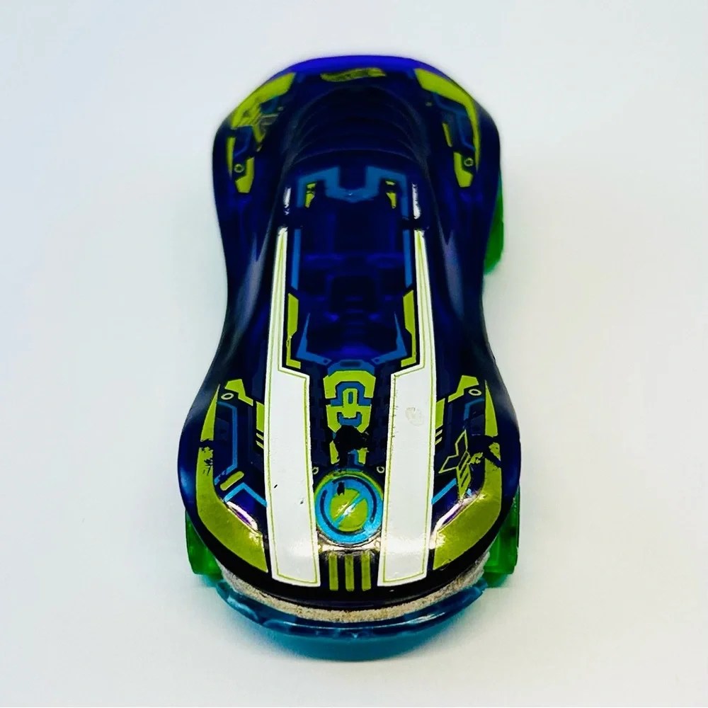 2015 Hot Wheels Clear Speeder Purple Green Blue & White 1:64 Diecast 3